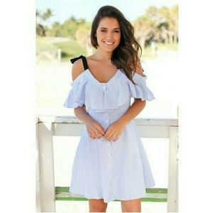 Off the Shoulder Short Dress with Ruffles